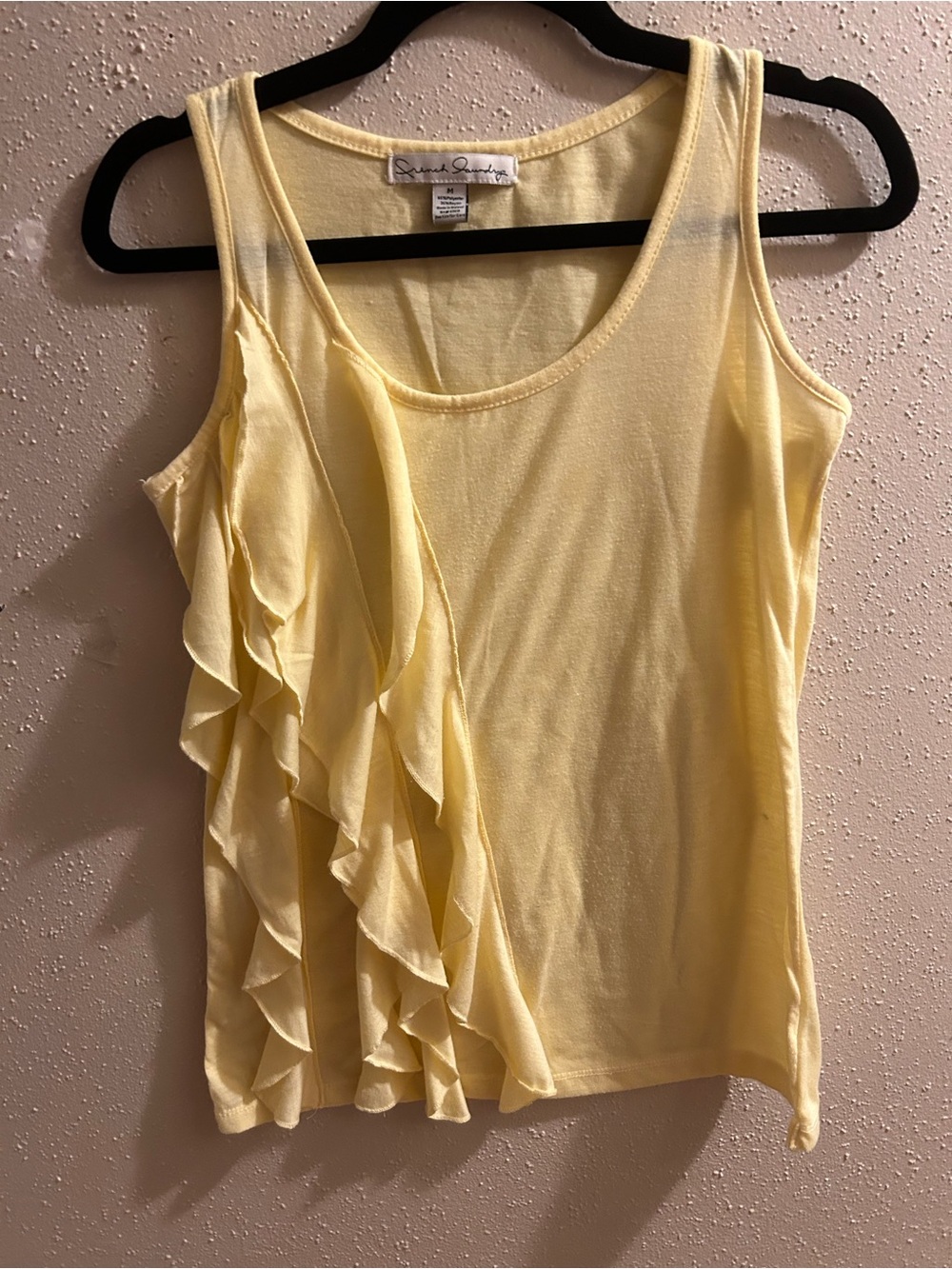 French Laundry Yellow Ruffle-Front Tank - Picture 3 of 4
